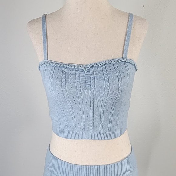 FREE PEOPLE INTIMATELY morning light set pajama knit Sz S NEW - Picture 3 of 9